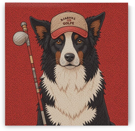 The Golfing Collie: A Tapestry of Playful Precision by ericinair