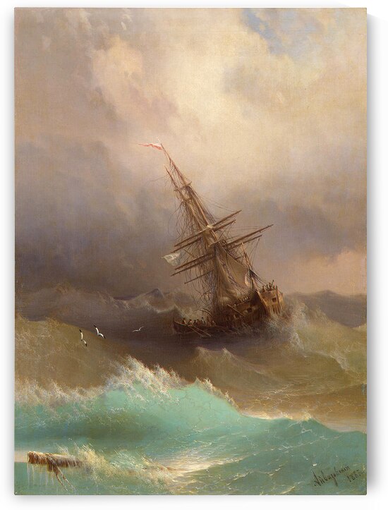 Ivan Aivazovsky - Ship in the Stormy Sea by Wirla