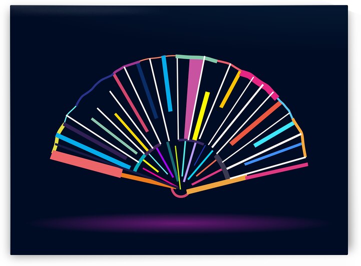 Abstract Hand paper fan by Point Art