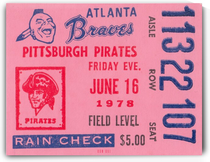 1978 Pittsburgh Pirates at Atlanta Braves by Row One Brand