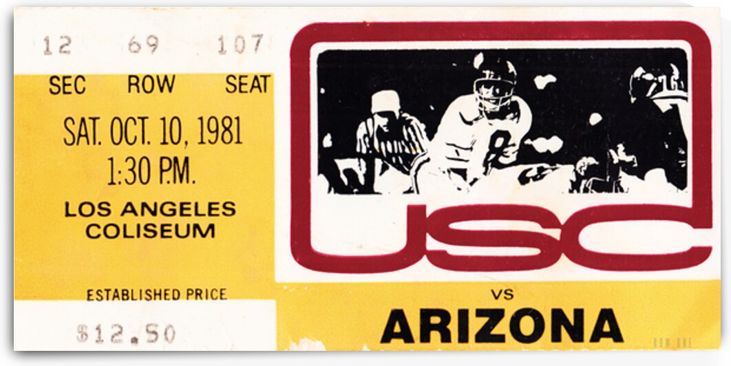 1981 Arizona Wildcats at USC Trojans by Row One Brand