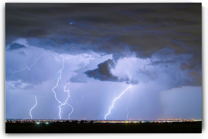 Thunderstorm and Lightning Striking Firestone Colorado 1 by Bo Insogna