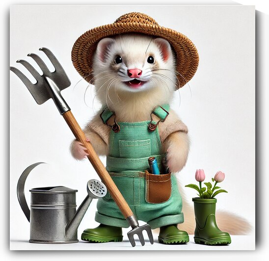 Cute Ferret Gardener Pic 4 by Robert Hart