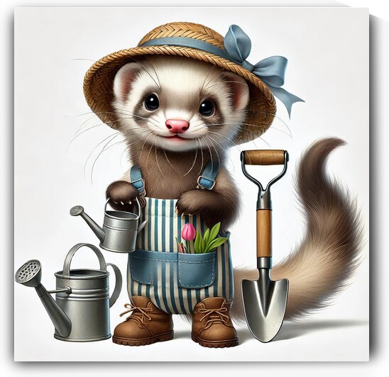 Cute Ferret Gardener Pic 3 by Robert Hart