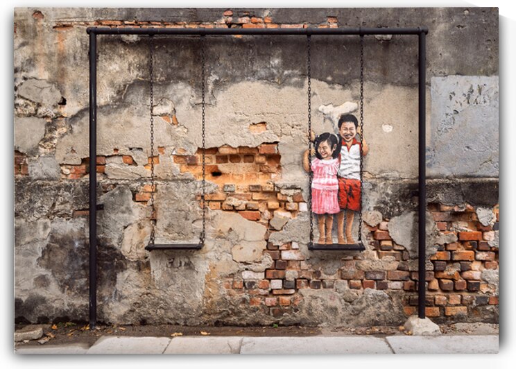 Children on a Swing by Dave Bowman