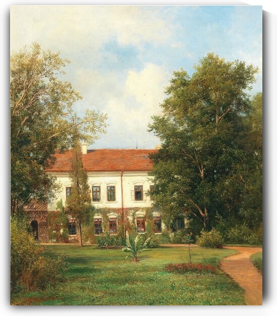 View of a Castle in Bohemia by Hugo Charlemont [1850–1939] by MyCozyFineArt