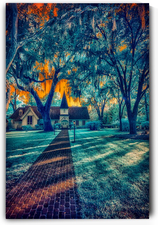 Spiritual Splendor: Blue Church by Dream World Images