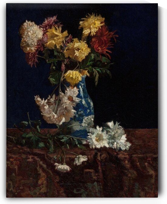 Still Life with Chrysanthemums in an Oriental Vase [circa 1885] by Martha West Bare [1864–1940] by MyCozyFineArt