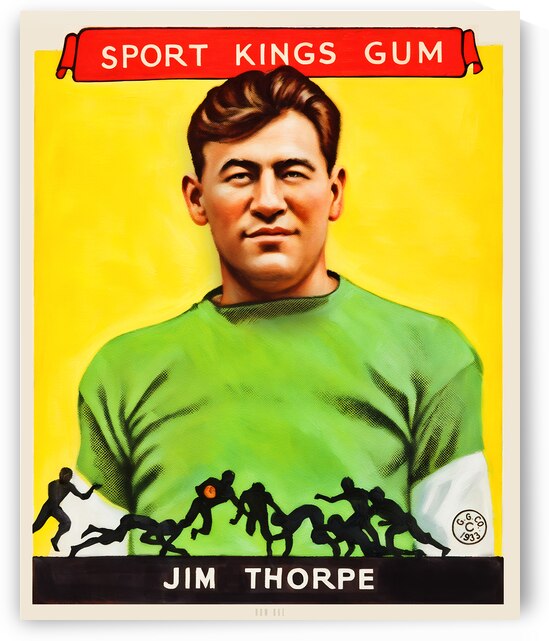 1933 Jim Thorpe Goudey Card Wall Art by Row One Brand