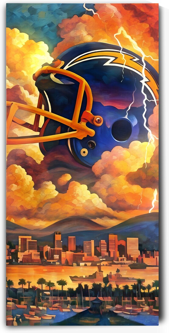 1983 San Diego Chargers Football Art by Row One Brand