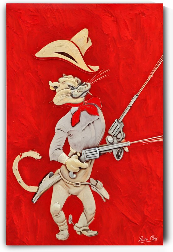 Vintage Houston Cougar Cartoon Art by Row One Brand