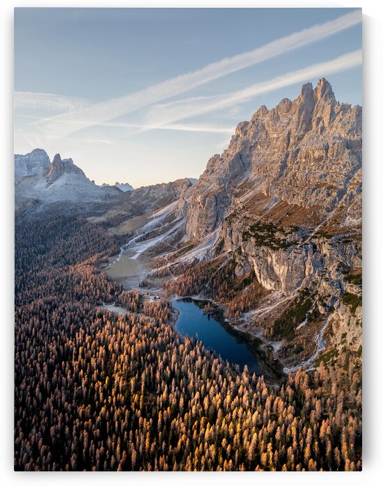 Lake in the Dolomites during Fall by Andreas Wonisch