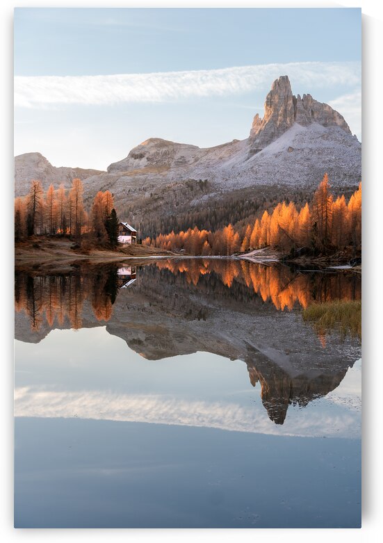 Sunrise at a beautiful Lake in the Dolomites by Andreas Wonisch