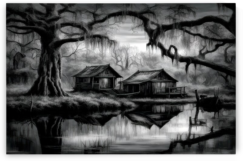 EVIL LIVES HERE.  WIDESCREEN B&W by Digicam