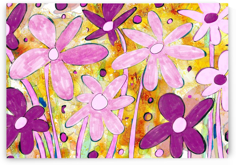 Abstract Purple and Yellow Florals by Catriona Roberts Nature Photography and Designs