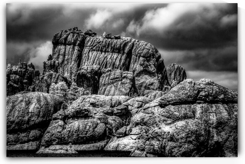 Mystical Reverie: Exploring Sylvan Lakes Enchanting Boulders in by Dream World Images