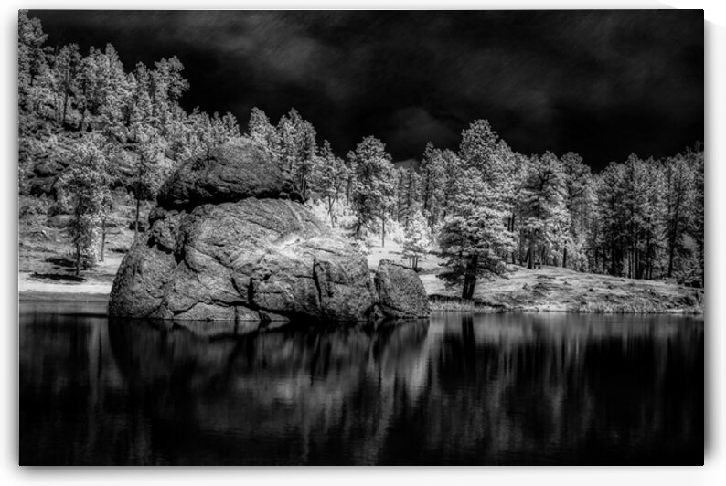Enigmatic Elegance: Sylvan Lakes Monochrome Marvel by Dream World Images