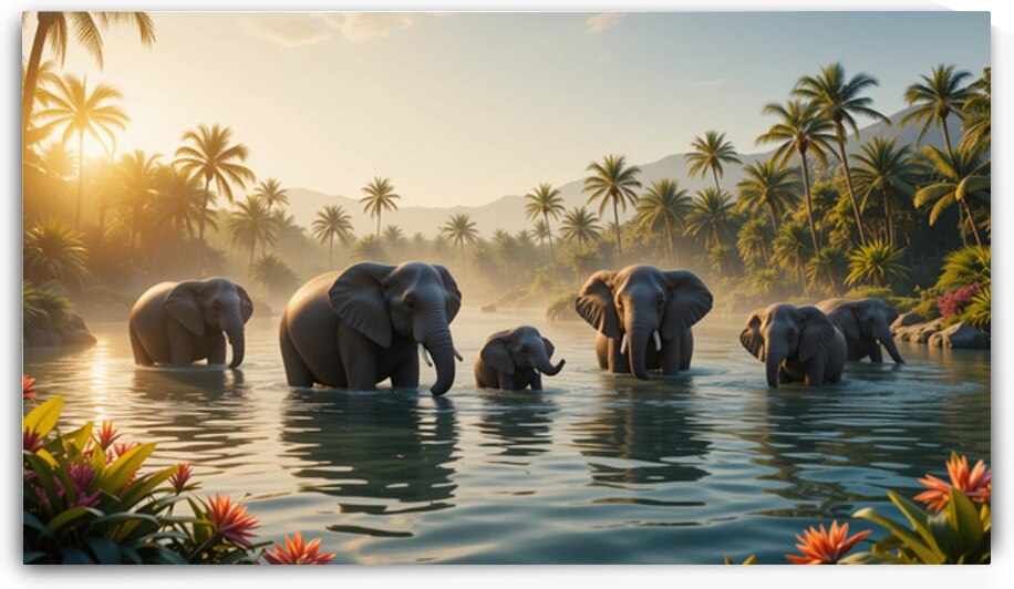 Giants of the Savanna: An Elephant Majesty by Printing Zone