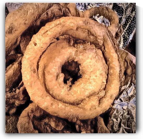 Onion Rings Simulated Charcoal Drawing by Bill Swartwout Photography