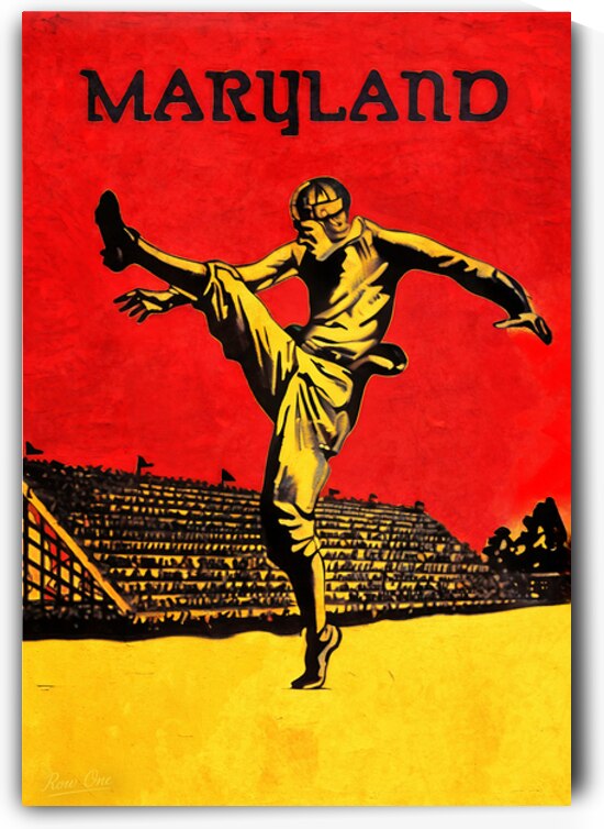 1920s Maryland Terps Football Art Remix by Row One Brand