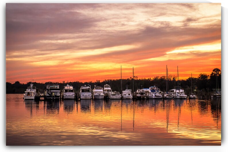 Sunset Over Boathouse Marina by Andy Crawford