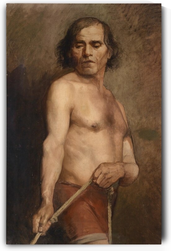 A Male Nude Standing [1884] by Anna Bilińska–Bohdanowicz [1857–1893] by MyCozyFineArt