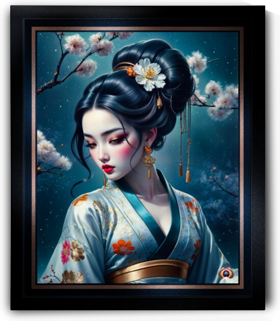 An Elegant Japanese Portrait Of Ayaka Morinaka Amidst Plum Blossoms Mesmerizing AI Concept Art by Xzendor7 by xzendor7