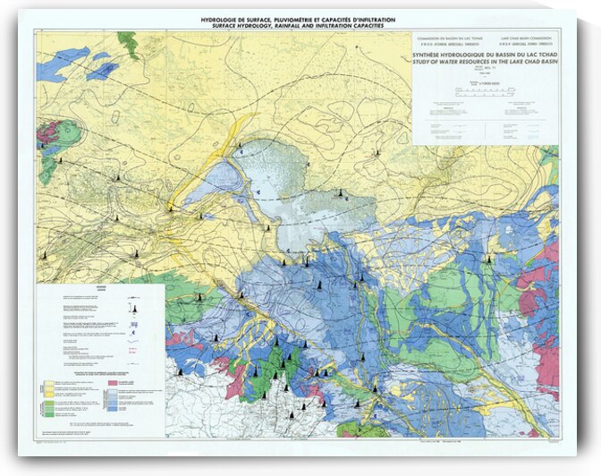 Hydrology Map of Lake Chad – Detailed Map Depicting Lake Boundaries Tributaries Rivers Wetlands and Seasonal Water Levels Reflecting the Hydrological System Regional Geography and Environmental Importance in Central Africa by History In Your Home