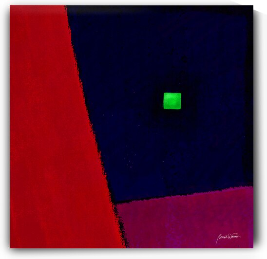 Bright cubic moon from the window by Benoit David