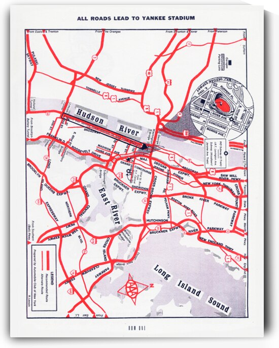 1960s Yankee Stadium Map by Row One Brand