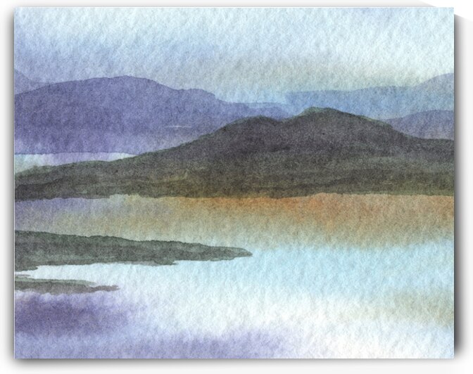 Calm Soft Relaxing Landscape Watercolor by Irina by Irina Sztukowski