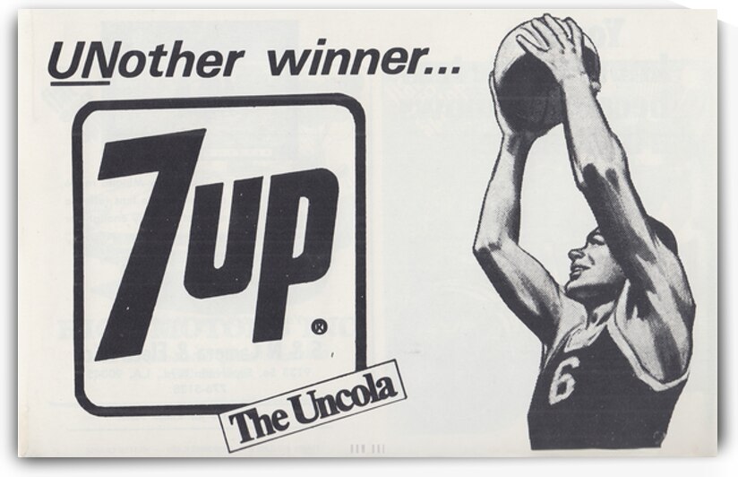 1970 7UP Basketball Ad by Row One Brand