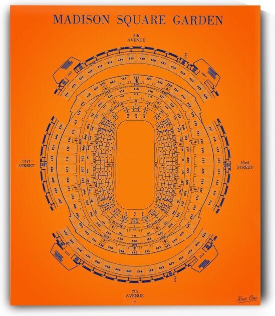 1976 Madison Square Garden Map Art by Row One Brand