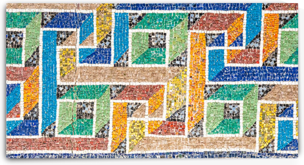 Marble mosaic decoration. Detail and colors in this photography by Paolo Modena