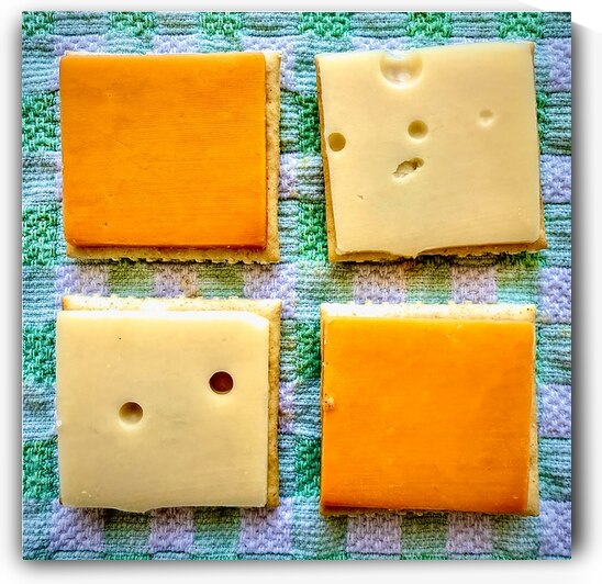 Square Cheese and Crackers Snack by Bill Swartwout Photography