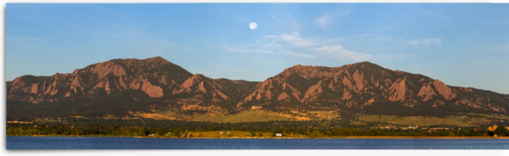 Full Moon Boulder Colorado Front Range Panorama by Bo Insogna