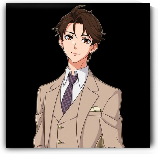 Elegant Anime Businessman – Classy Male Character in Suit Digital Art by Mouad Malki