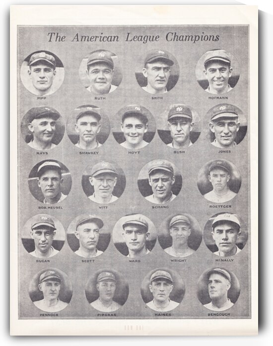 1922 New York Yankees American League Champs by Row One Brand