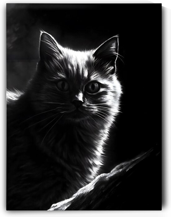 Monochrome Cat by Utaamodern