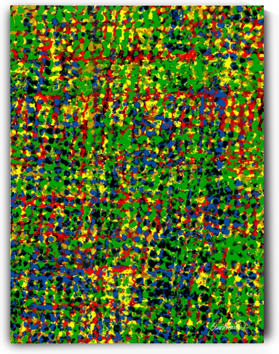 Gridlocked Dotted Trails Green by Benoit David