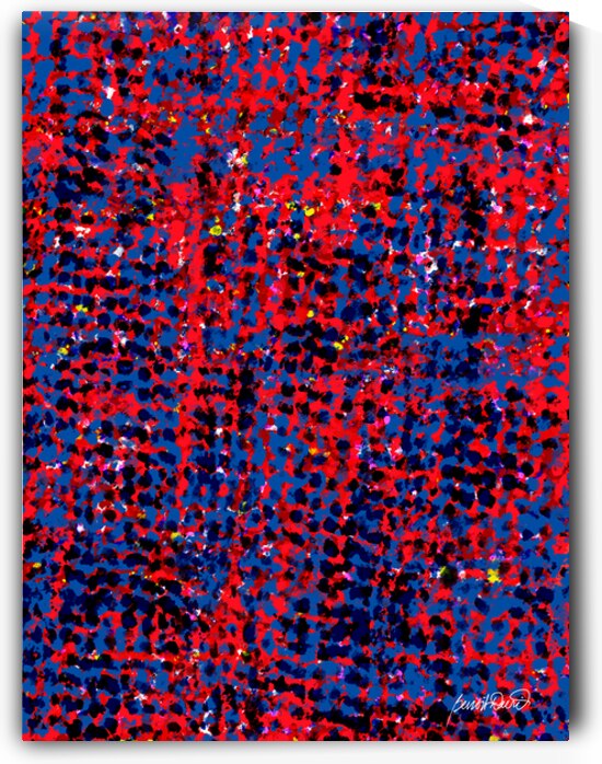 Gridlocked Dotted Trails Red by Benoit David