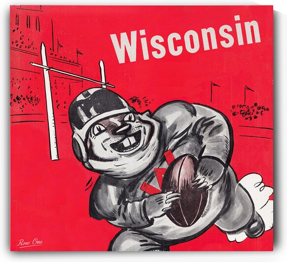 1946 Wisconsin Football Cartoon Remix by Row One Brand