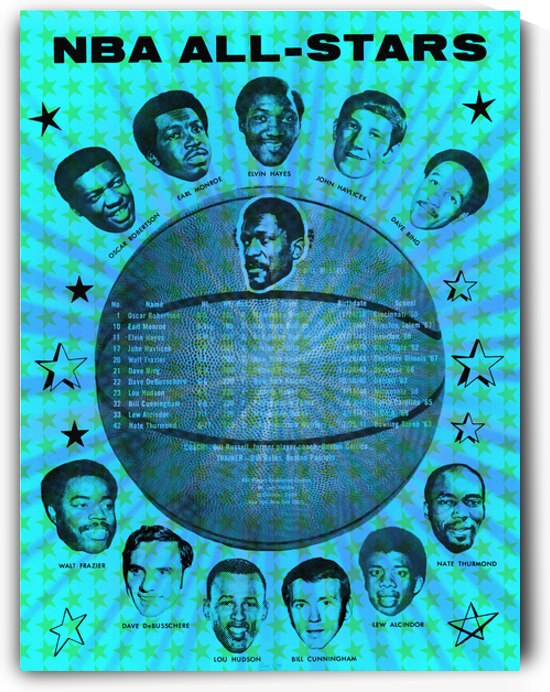 1971 NBA All-Stars Art by Row One Brand
