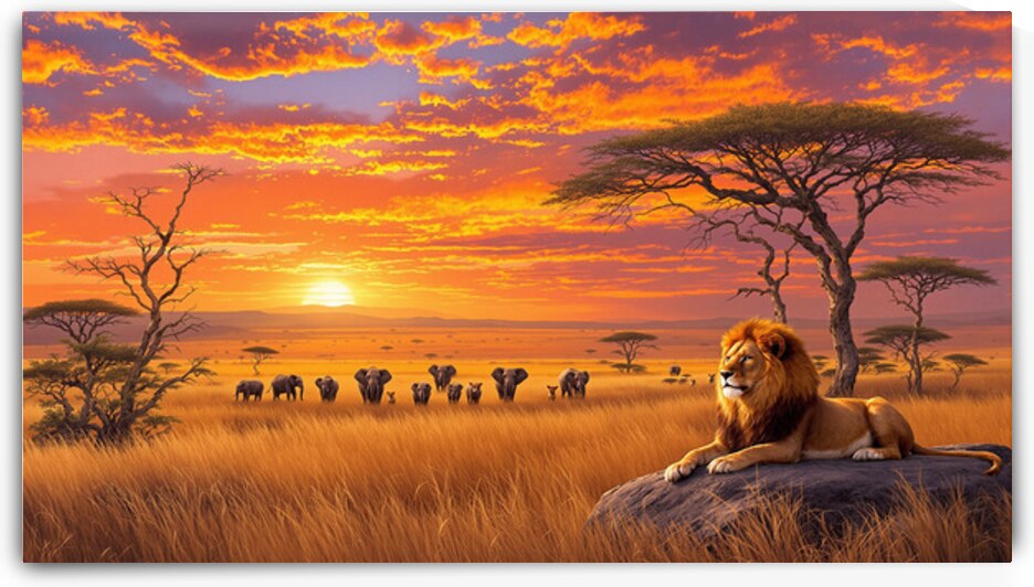 Golden Savannah at Sunset3 by ImagineART