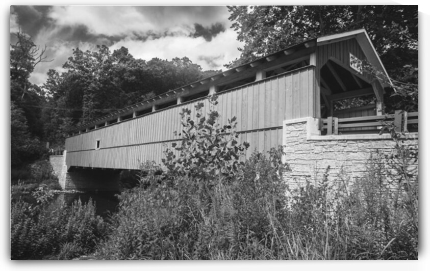 Schlichers Covered Bridge   Black and White by Jason Fink