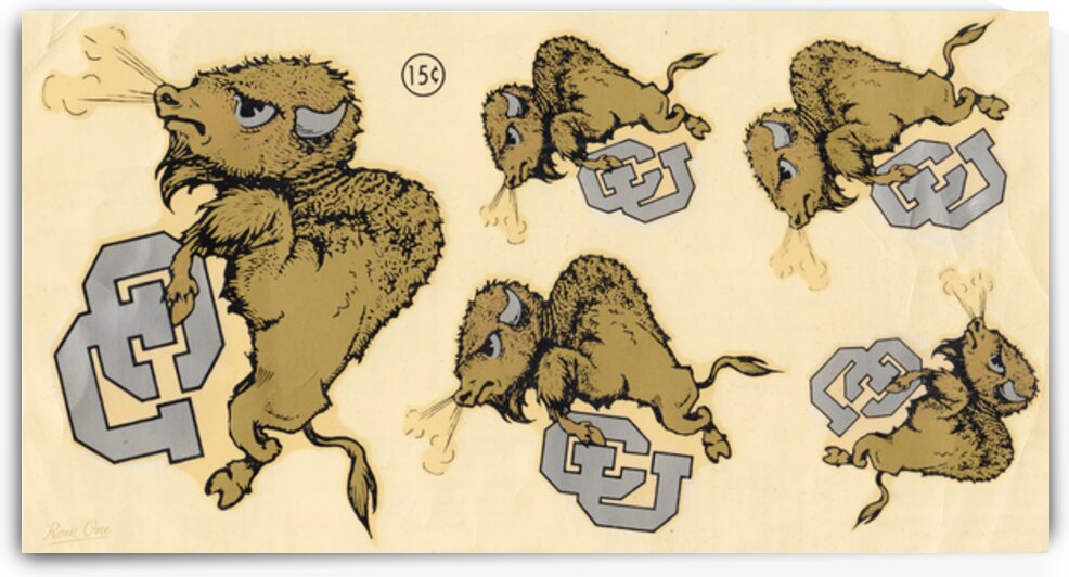 1950s Colorado Buffaloes Decal Sheet Wall Art by Row One Brand