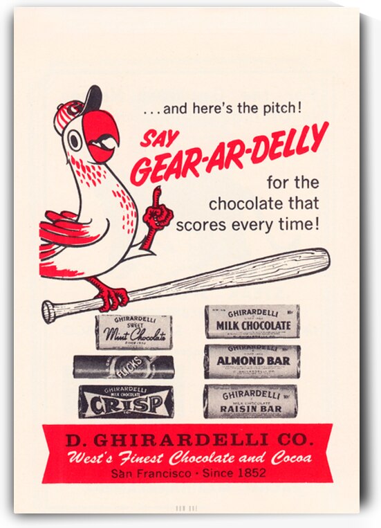 1962 Ghirardelli Chocolate Ad by Row One Brand
