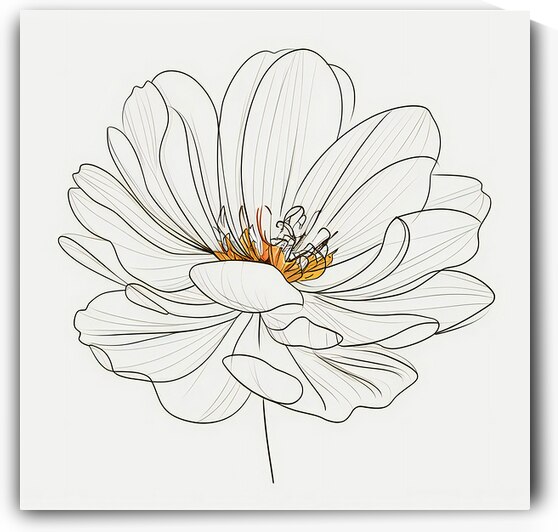 Delicate Flower Bloom - Minimalist Art by gemyful