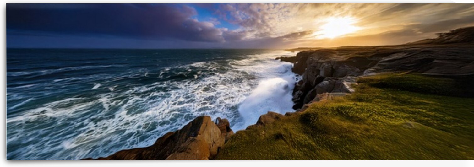 Stormy Maine Coast Panorama 6  by Frank Wilson