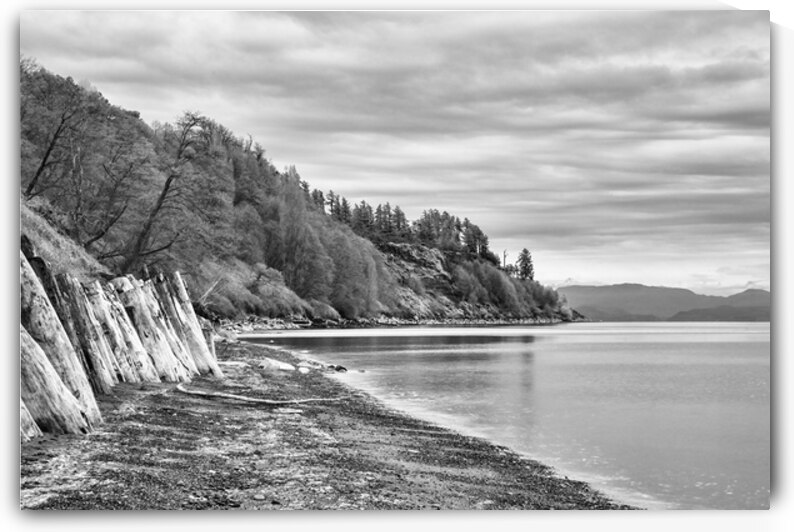 Goose Spit At Dawn in Black and White by CRB Images Photography